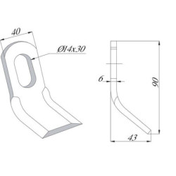 Nóż bijaka 40x90 mm Sicma