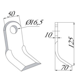 Nóż bijaka 50x120 mm Sicma