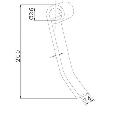 Nóż bijaka 34x196 mm pasuje do Kuhn