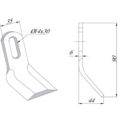 Nóż bijaka 35x90 mm Nobili