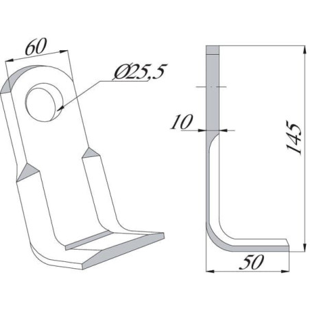 Nóż bijaka 60x145 mm Agrimaster