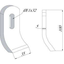 Nóż 35x105 mm stary model Votex