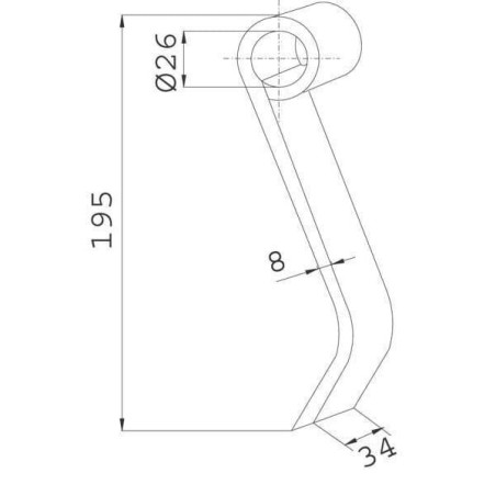 Nóż bijaka 35x195 mm pasuje do Kuhn