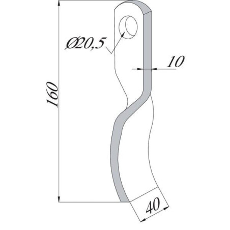 Nóż bijaka 40x160 mm Bruni