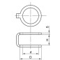 Podkładka miedziana podwójna, 6x11x1 H-8mm