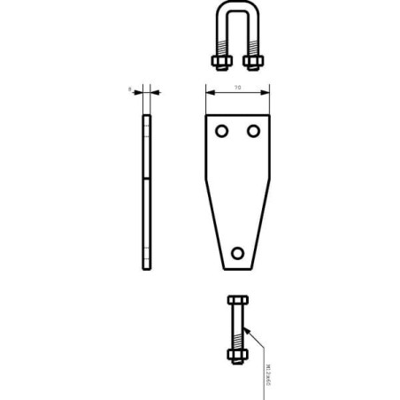 Uchwyt zęba 32x10mm, rama 50x50mm