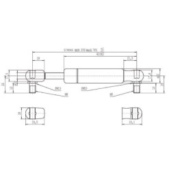 Sprężyna gazowa L785 mm 1150N Stabilus