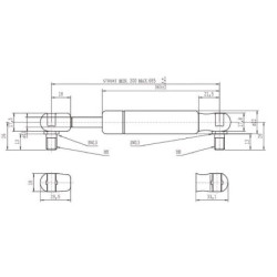 Sprężyna gazowa L685 mm 150N Stabilus