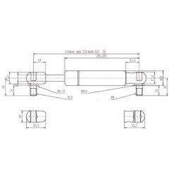 Sprężyna gazowa L525 mm 350N Stabilus