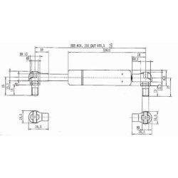 Sprężyna gazowa L600.5 mm 180N Stabilus