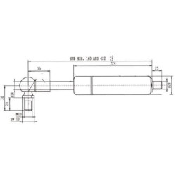 Sprężyna gazowa L422 mm 1900N Stabilus