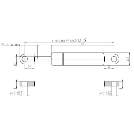 Sprężyna gazowa L145.5 mm 200N Stabilus