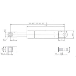 Sprężyna gazowa L502 mm 1700N Stabilus