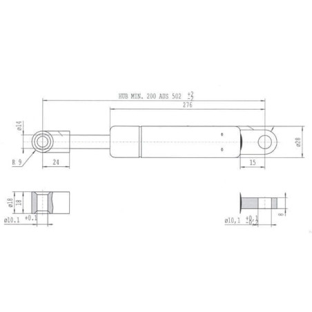 Sprężyna gazowa L502 mm 1700N Stabilus