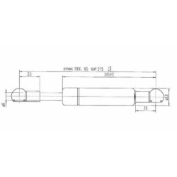 Sprężyna gazowa L275 mm 350N Stabilus