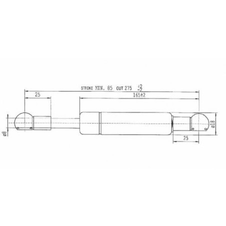 Sprężyna gazowa L275 mm 350N Stabilus