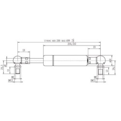 Sprężyna gazowa L499 mm 350N Stabilus