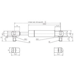 Sprężyna gazowa L685 mm 300N Stabilus