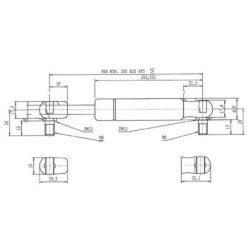 Sprężyna gazowa L485 mm 500N Stabilus