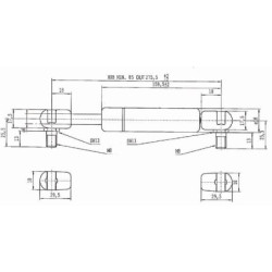 Sprężyna gazowa L275.5 mm 150N Stabilus