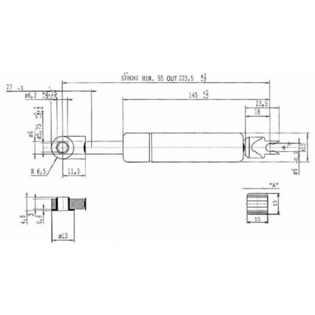 Sprężyna gazowa L223.5 mm 120N Stabilus