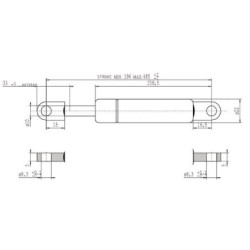 Sprężyna gazowa L485 mm 1150N Stabilus