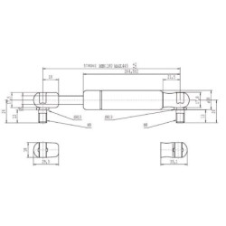 Sprężyna gazowa L445 mm 300N Stabilus