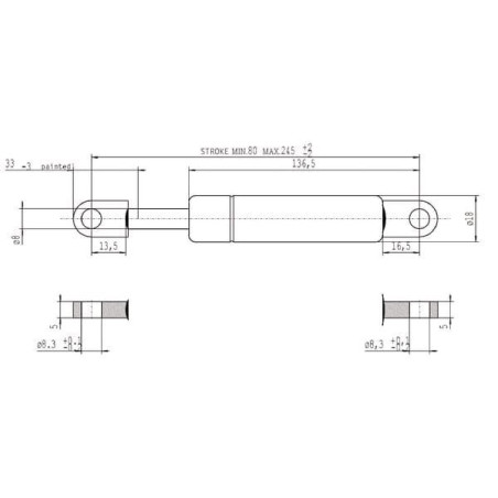 Sprężyna gazowa L245 mm 600N Stabilus