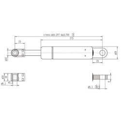 Sprężyna gazowa L700 mm 650N Stabilus