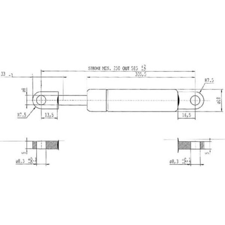 Sprężyna gazowa L585 mm 400N Stabilus