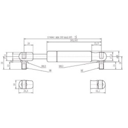 Sprężyna gazowa L485 mm 150N Stabilus