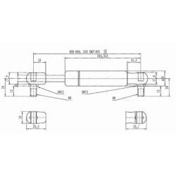 Sprężyna gazowa L485 mm 200N Stabilus