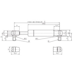 Sprężyna gazowa L285 mm 1150N Stabilus