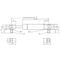 Sprężyna gazowa L445 mm 250N Stabilus