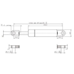 Sprężyna gazowa L405 mm 250N Stabilus