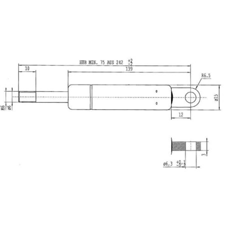 Sprężyna gazowa L242 mm 200N Stabilus