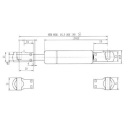 Sprężyna gazowa L190 mm 200N Stabilus