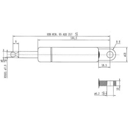 Sprężyna gazowa L257 mm 280N Stabilus