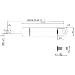 Sprężyna gazowa L257 mm 280N Stabilus