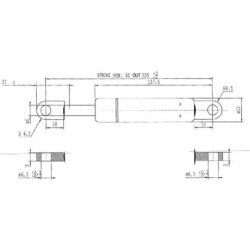 Sprężyna gazowa L225 mm 120N Stabilus