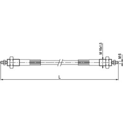 Linka sterownicza z gwintem, 3000 mm