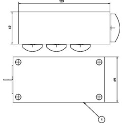 KRVB003 "Blok zwrotny 3 x 3/4"" 1 x 1"""