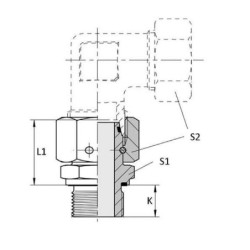 Przyłącze proste z nakrętką i uszczelką M22x1.5 - M26x1.5 18L