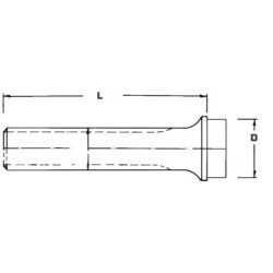 Koncówka wałka do przyspawania, profil 25 x 22, L-114 mm, D-33,15 mm