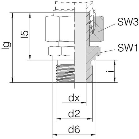 Przyłącze proste z nakrętką M18x1.5 - M18x1.5 12L