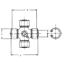 Krzyżak wału, Ø 42x104.5 mm Elbe