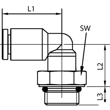 "Złącze wtykowe kątowe, obrotowe, cylindryczny gwint zew. 1/8"" 4 mm Kramp"