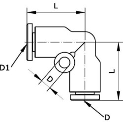 Złącze wtykowe kątowe, 6 mm Kramp