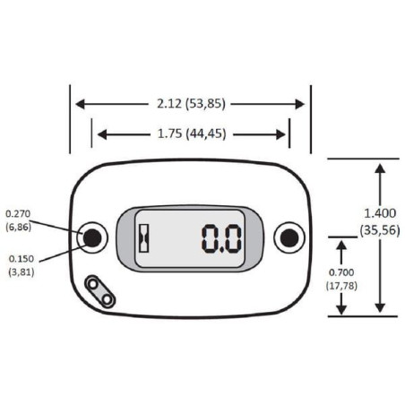 Vibration counter, with transport filter, displays full hours