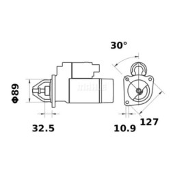 MS297 Starter 12V, 3.2kW, 10-teeth, CW, with reduction gear